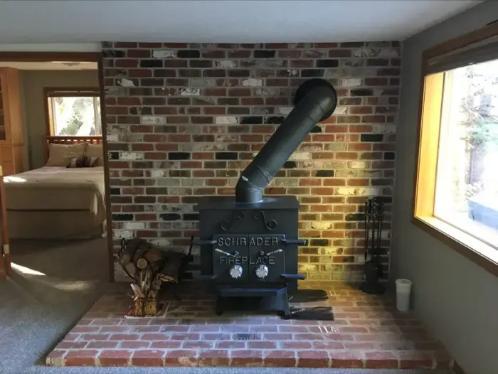 Old freestanding wood stove ready for upgrade